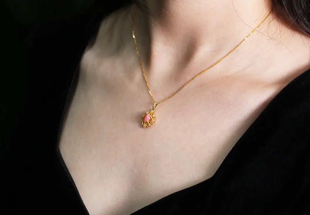 Queen Conch Pearl 18K Solid Yellow Gold Bespoke Necklace (Customize), Strombus Gigas, Flamed Pink, Seawater Pearl, Customized Jewelry, Gift Etsy