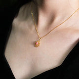 Queen Conch Pearl 18K Solid Yellow Gold Bespoke Necklace (Customize), Strombus Gigas, Flamed Pink, Seawater Pearl, Customized Jewelry, Gift Etsy