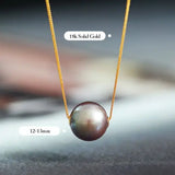 12-13mm High Luster Pink Purple Pearl Necklace - 18K Yellow Gold Etsy