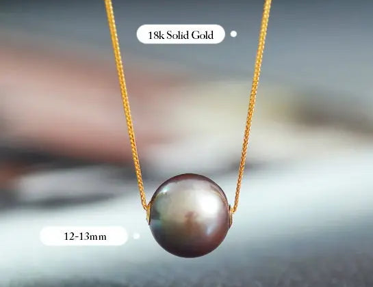 12-13mm High Luster Pink Purple Pearl Necklace - 18K Yellow Gold Etsy