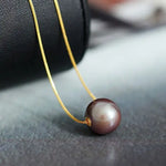 12-13mm High Luster Pink Purple Pearl Necklace - 18K Yellow Gold Etsy