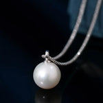 15mm High Luster White Pearl Necklace - Silver 925 Etsy
