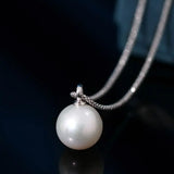 15mm High Luster White Pearl Necklace - Silver 925 Etsy
