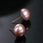 11mm Natural High Luster Colorful Mabe Pearls Earrings 18k Solid Yellow Gold Pearl Earrings, Anniversary Gift Idea, Gift for Mom Idea Etsy