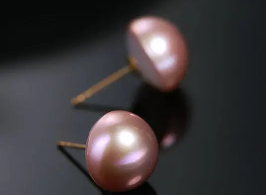11mm Natural High Luster Colorful Mabe Pearls Earrings 18k Solid Yellow Gold Pearl Earrings, Anniversary Gift Idea, Gift for Mom Idea Etsy