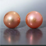 11mm Natural High Luster Colorful Mabe Pearls Earrings 18k Solid Yellow Gold Pearl Earrings, Anniversary Gift Idea, Gift for Mom Idea Etsy