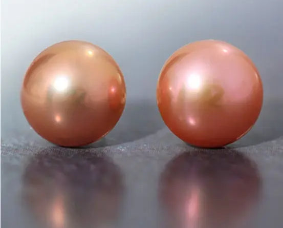 11mm Natural High Luster Colorful Mabe Pearls Earrings 18k Solid Yellow Gold Pearl Earrings, Anniversary Gift Idea, Gift for Mom Idea Etsy