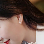 5A+ Natural High Luster White Pink Pearl 18K Earrings, 18k Solid Yellow Gold Akoya Pearl Stud Earrings, Anniversary Gift Idea Etsy
