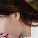 5A+ Natural High Luster White Pink Pearl 18K Earrings, 18k Solid Yellow Gold Akoya Pearl Stud Earrings, Anniversary Gift Idea Etsy