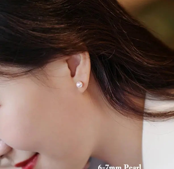 5A+ Natural High Luster White Pink Pearl 18K Earrings, 18k Solid Yellow Gold Akoya Pearl Stud Earrings, Anniversary Gift Idea Etsy