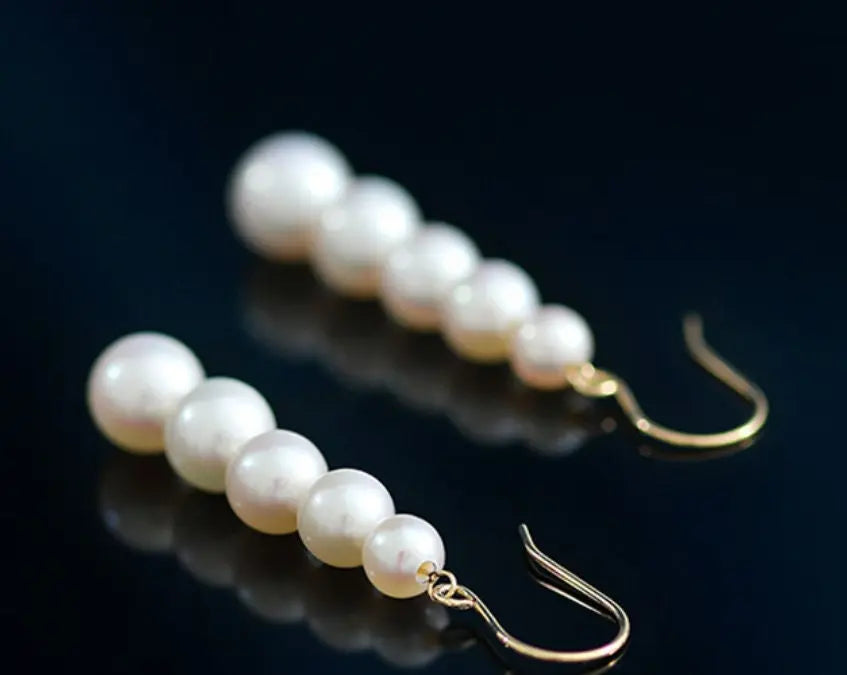 Akoya Pearl Hook Earrings - 18K Yellow Gold Etsy