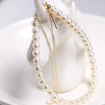 18K Yellow Gold 4-5mm Natural High Luster Pearl Two Layer Bracelets, Handmade Bracelets, Anniversary Gift Idea, Gift for Mom Etsy