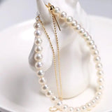 18K Yellow Gold 4-5mm Natural High Luster Pearl Two Layer Bracelets, Handmade Bracelets, Anniversary Gift Idea, Gift for Mom Etsy