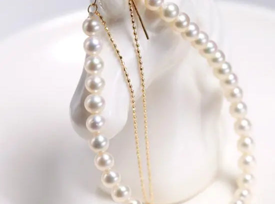 18K Yellow Gold 4-5mm Natural High Luster Pearl Two Layer Bracelets, Handmade Bracelets, Anniversary Gift Idea, Gift for Mom Etsy