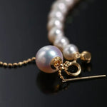 18K Yellow Gold 4-5mm Natural High Luster Pearl Two Layer Bracelets, Handmade Bracelets, Anniversary Gift Idea, Gift for Mom Etsy