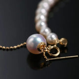 18K Yellow Gold 4-5mm Natural High Luster Pearl Two Layer Bracelets, Handmade Bracelets, Anniversary Gift Idea, Gift for Mom Etsy