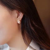 12-13mm Natural High Luster Pink Purple Pearl Earrings 18K Gold Plated Vermeil Bowknot Earrings, Edison Pearl Earrings Etsy
