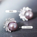 11-12mm Natural High Luster Purple Pearl Earrings 925 Silver Firework Earrings, Edison Pearl Earrings, Anniversary Gift Idea, Gift for Mom Etsy