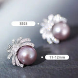 11-12mm Natural High Luster Purple Pearl Earrings 925 Silver Firework Earrings, Edison Pearl Earrings, Anniversary Gift Idea, Gift for Mom Etsy