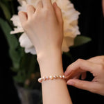 Mixed Colors Pearl 14k Gold Filled Beaded Pearl Bracelets, Natural Nude Colors Pearl Bracelets Etsy