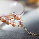 Mixed Colors Pearl 14k Gold Filled Beaded Pearl Bracelets, Natural Nude Colors Pearl Bracelets Etsy