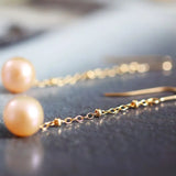9mm High Luster Pearl Nude Color 18K Gold Filled Earrings Etsy
