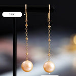 9mm High Luster Pearl Nude Color 18K Gold Filled Earrings Etsy