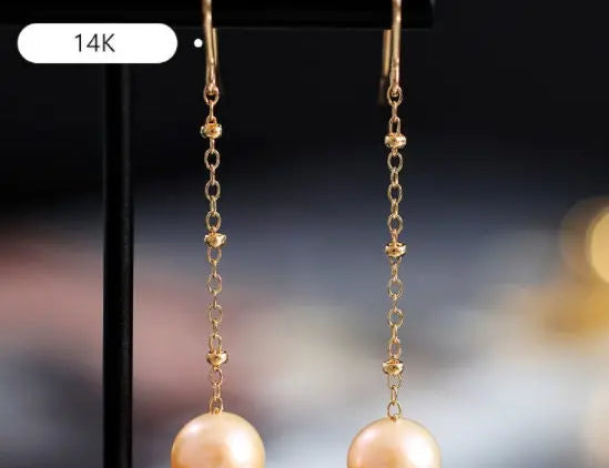 9mm High Luster Pearl Nude Color 18K Gold Filled Earrings Etsy