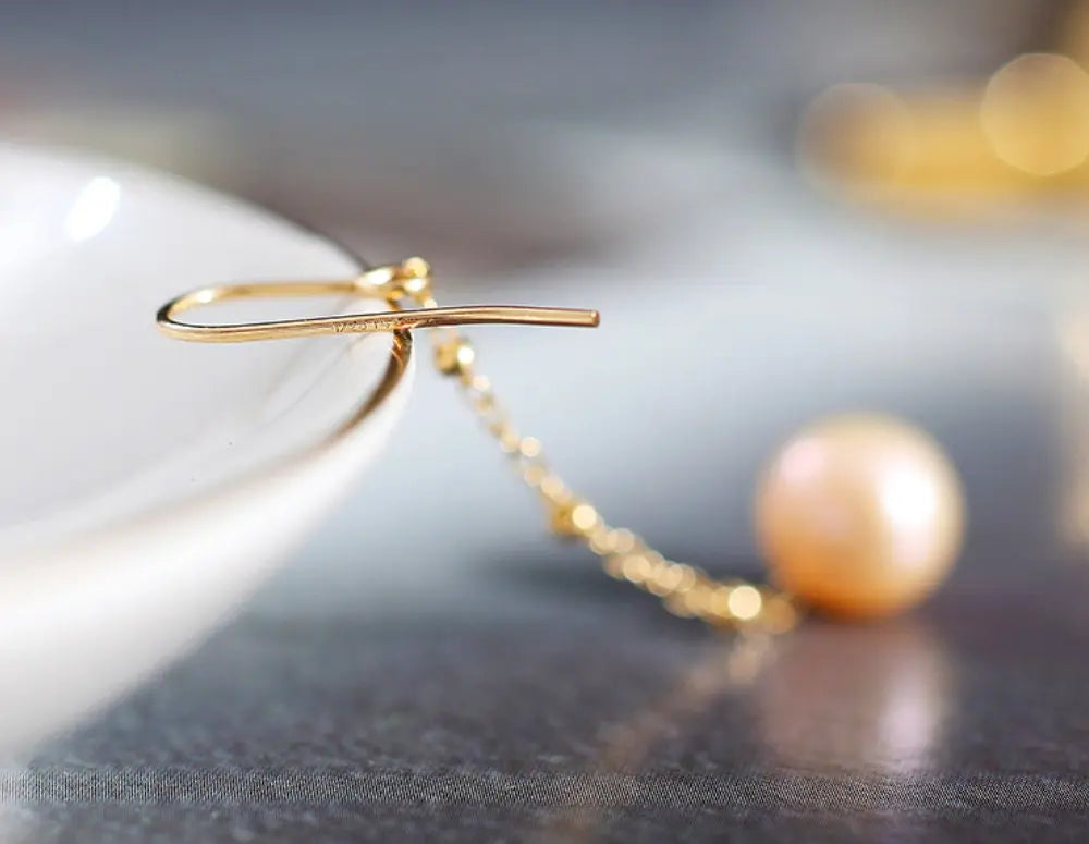 9mm High Luster Pearl Nude Color 18K Gold Filled Earrings Etsy