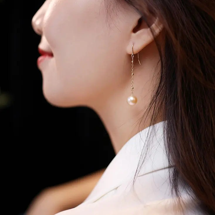 9mm High Luster Pearl Nude Color 18K Gold Filled Earrings Etsy
