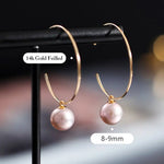 8-9mm Natural Nude Pearl Earrings - 14K Gold Filled Vanilla Pearls Etsy