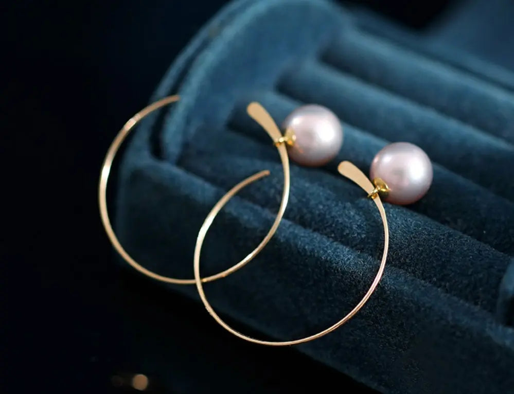 8-9mm Natural Nude Pearl Earrings - 14K Gold Filled Vanilla Pearls Etsy