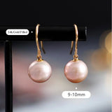 9-10mm High Luster Pearl Natural Nude Color Handmade 14k Gold Filled Earrings, Vanilla Pearl Earrings, Anniversary Gift Idea, Gift for Mon Etsy