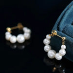 3-7mm Natural High Luster White Pearl Earrings Handmade 14k Yellow Gold Filled White Beaded Pearl Hoop Earrings, Gift Idea, Anniversary Idea Etsy
