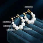 3-7mm Natural High Luster White Pearl Earrings Handmade 14k Yellow Gold Filled White Beaded Pearl Hoop Earrings, Gift Idea, Anniversary Idea Etsy
