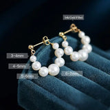 3-7mm Natural High Luster White Pearl Earrings Handmade 14k Yellow Gold Filled White Beaded Pearl Hoop Earrings, Gift Idea, Anniversary Idea Etsy
