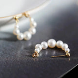 3-7mm Natural High Luster White Pearl Earrings Handmade 14k Yellow Gold Filled White Beaded Pearl Hoop Earrings, Gift Idea, Anniversary Idea Etsy