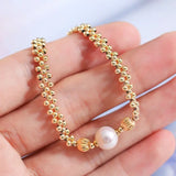 8-9mm Natural High Luster White Pearl Bracelets 14K Gold Filled Granulation Golden Bracelets, Gift for Her, Anniversary Gift Idea Etsy