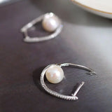 9-10mm Natural High Luster White Pink Pearl Hoop Earrings 925 Silver Earrings, Anniversary Gift Idea, Gift for Mom Etsy