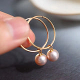 8-9mm High Luster Pearl Natural Nude Color Handmade 14k Gold Filled Earrings, Vanilla Pearl Earrings, Anniversary Gift Idea, Gift for Mon Etsy