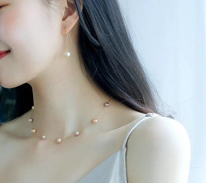 9mm High Luster Natural Nude Pearl Earrings Handmade 14k Yellow Gold Filled Vanilla Color Pearl Drop Earrings, Gift Idea, Anniversary Idea Etsy