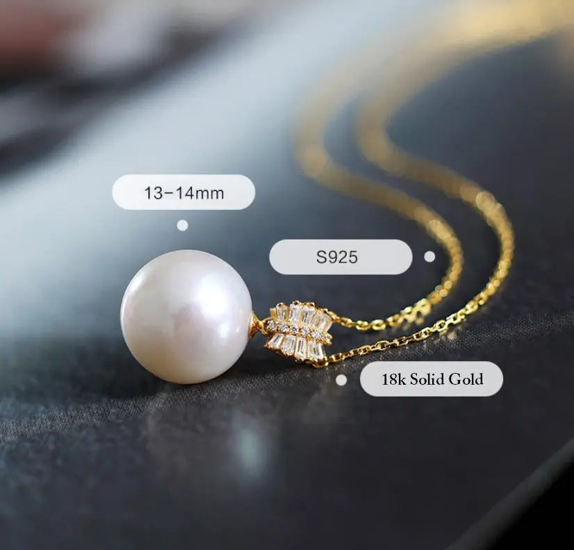 11-14mm High Luster Freshwater Pearl Necklace - 18K Gold Etsy