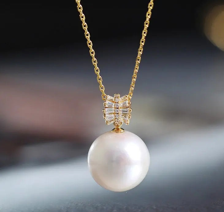 11-14mm High Luster Freshwater Pearl Necklace - 18K Gold Etsy