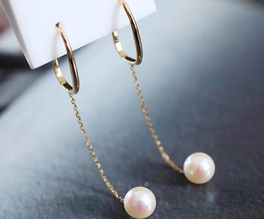 6mm Natural Akoya Pearls from Japan Earrings 14k Solid Yellow Gold Seawater White Pearl Earrings, Anniversary Gift Idea, Gift for Mom Etsy
