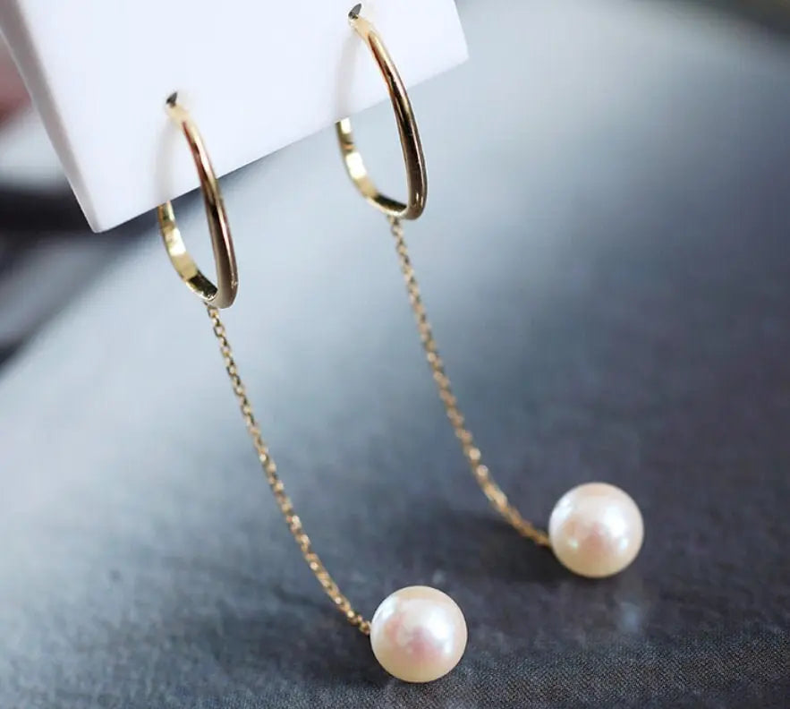 6mm Natural Akoya Pearls from Japan Earrings 14k Solid Yellow Gold Seawater White Pearl Earrings, Anniversary Gift Idea, Gift for Mom Etsy