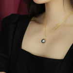 12mm Tahitian Black Pearl Necklace - 18K Yellow Gold Etsy