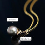 12mm Tahitian Black Pearl Necklace - 18K Yellow Gold Etsy