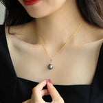 12mm Tahitian Black Pearl Necklace - 18K Yellow Gold Etsy