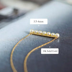 Balance Beam 18k Akoya Beaded Pearl Necklace, 18k Solid Yellow Gold Superior Akoya Champagne Pearl Necklace Etsy