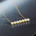 18k Yellow Gold Superior Akoya Champagne Pearl Necklace, Handmade Beaded Pearls Necklace, Gift Idea for Her, Seawater Pearl Necklace Etsy